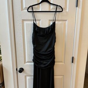 Ohvera Black Ruche Long Gown - Size Large